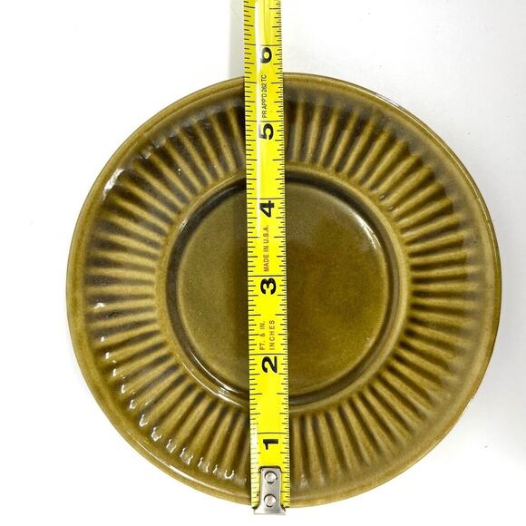 Monmouth Maple Leaf USA Pottery Green Bowl and Plate Platter Set - Picture 5 of 8